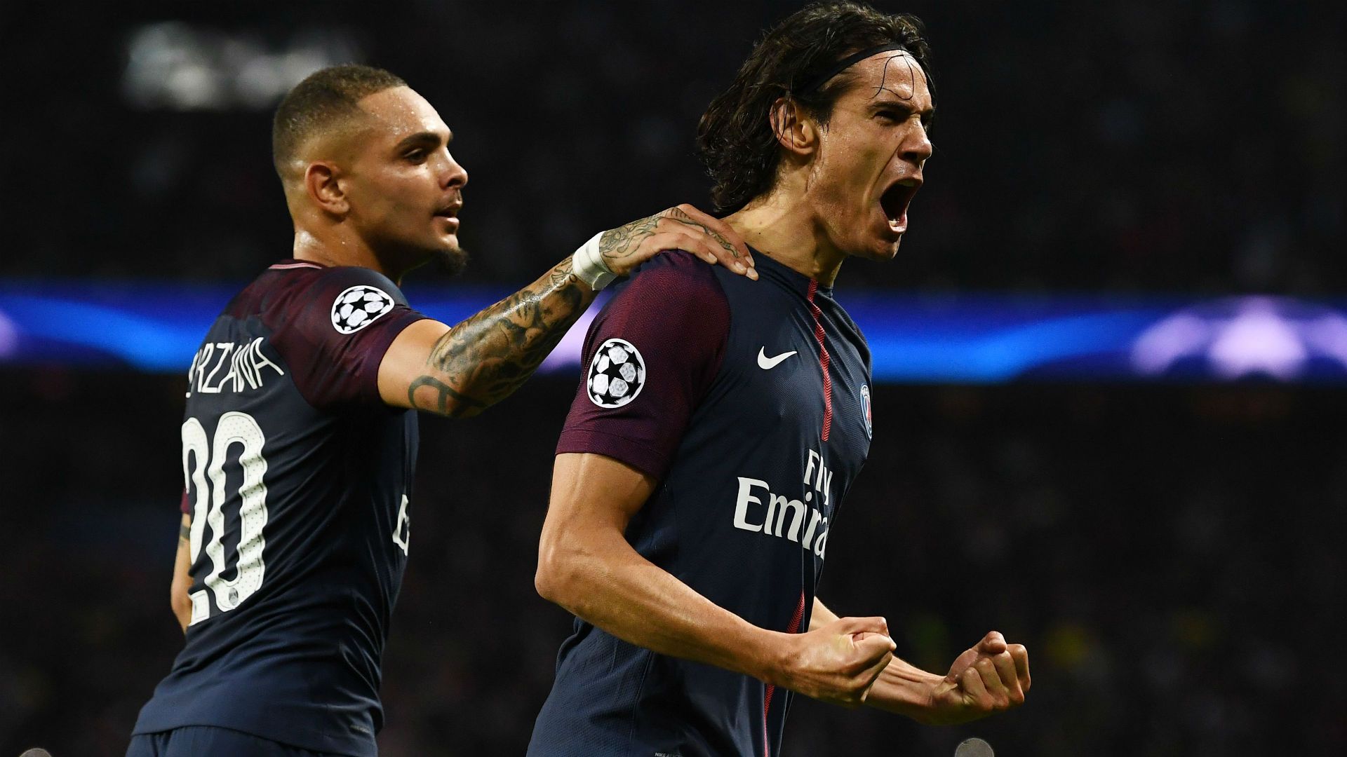 Edinson Cavani PSG Bayern UEFA Champions League 27092017