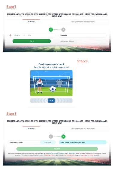 22bet registration steps KE