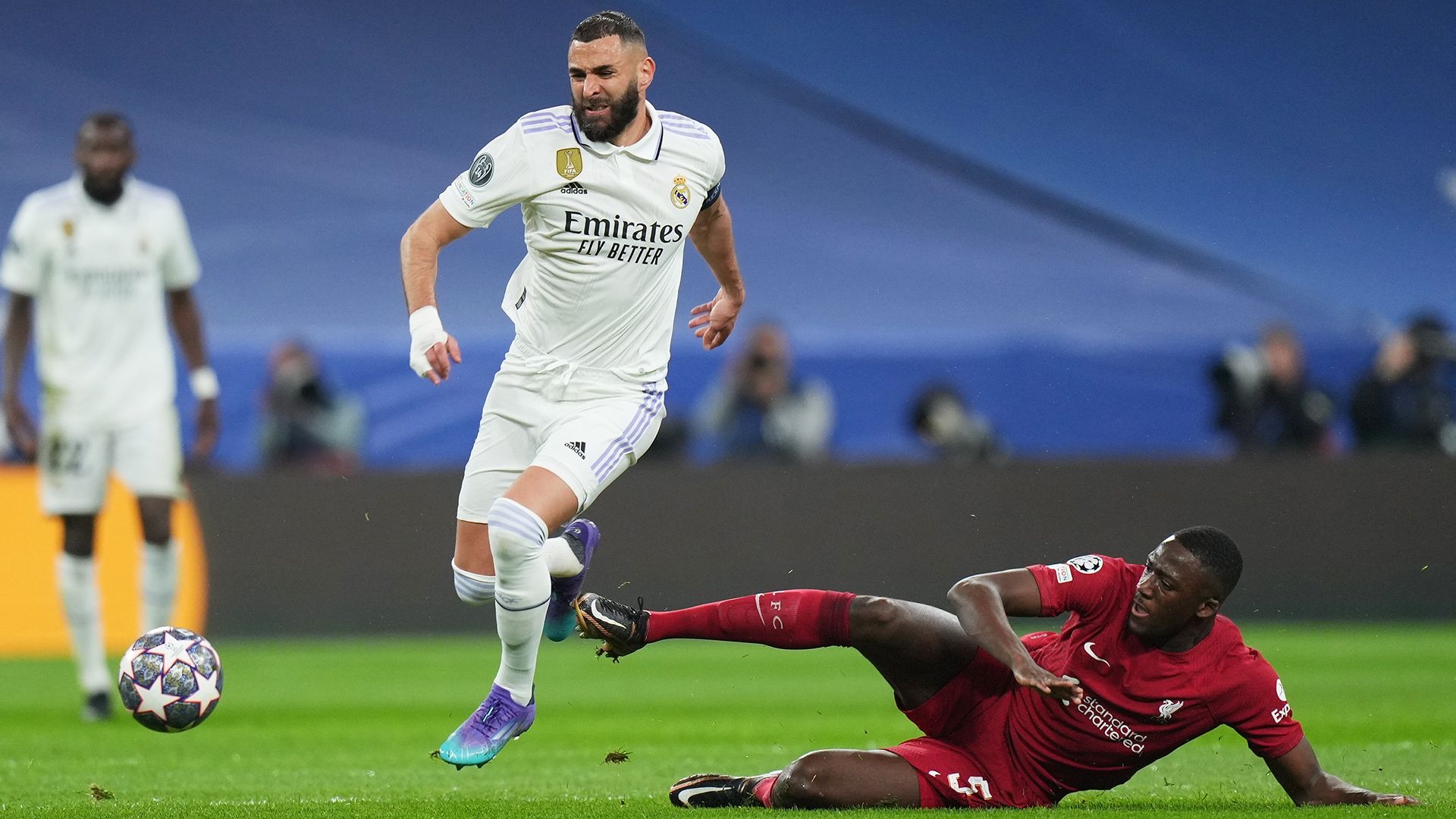 Ibrahima Konate Karim Benzema Real Madrid Liverpool Champions League 2022-23