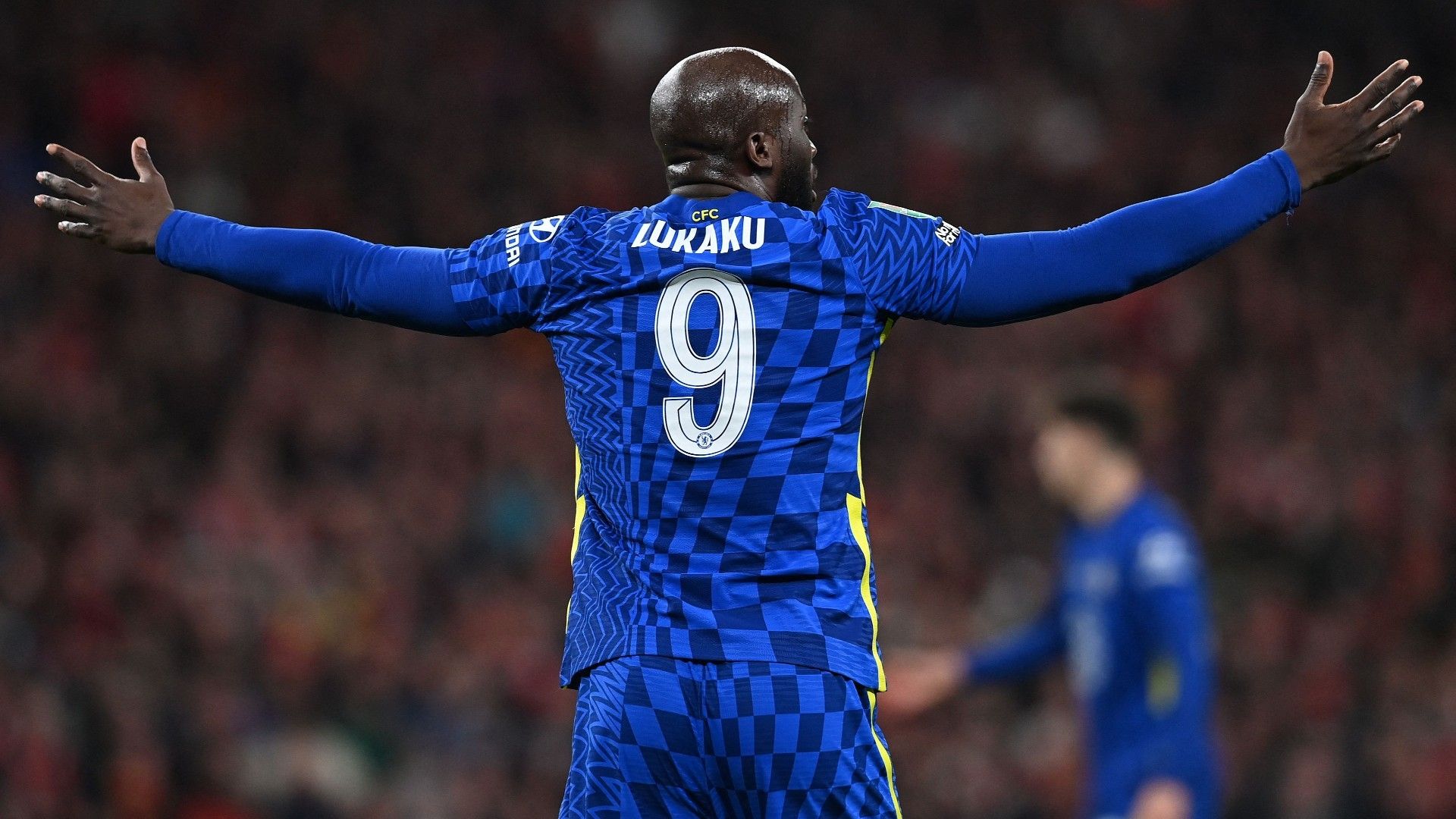 Romelu Lukaku Chelsea vs Liverpool Carabao Cup final 2021-22