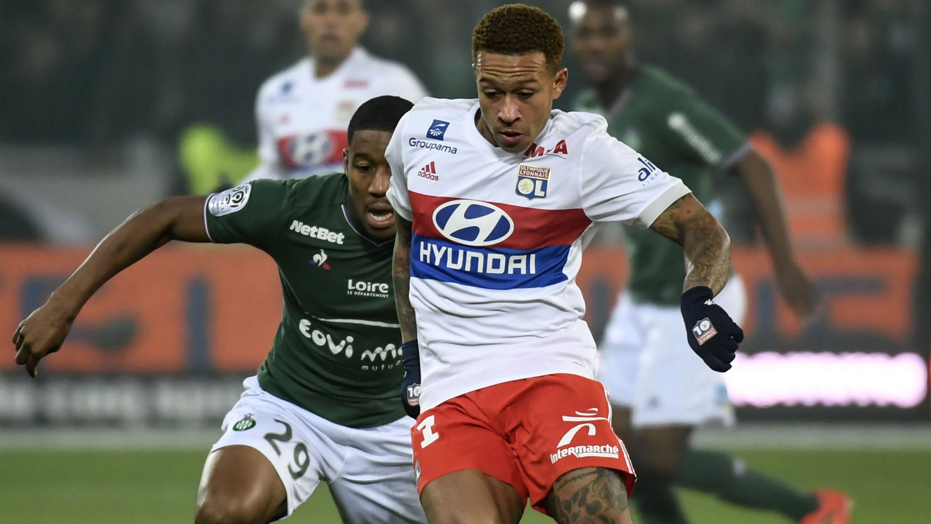 Memphis Depay Ronael-Pierre Gabriel Saint-Etienne Lyon Ligue 1 05112017