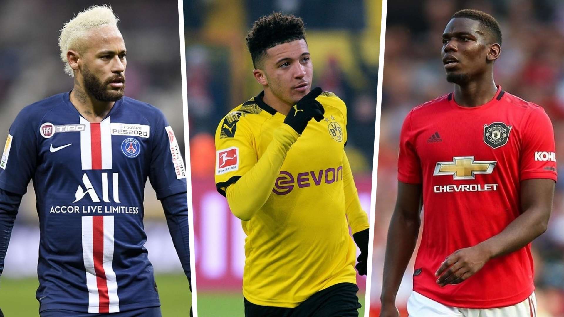 Neymar Jadon Sancho Paul Pogba