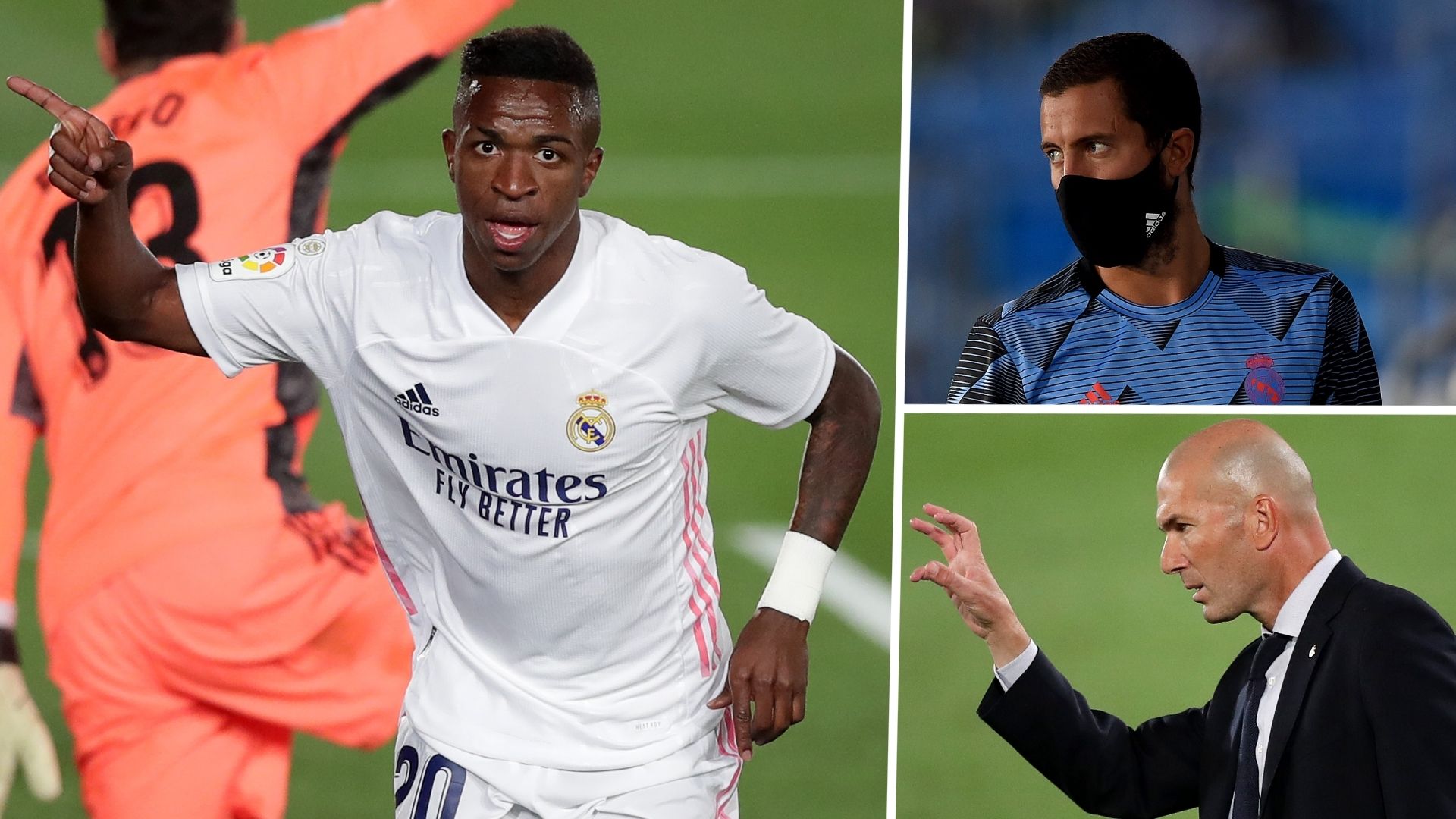 Vinicius Junior Eden Hazard Zinedine Zidane Real Madrid GFX