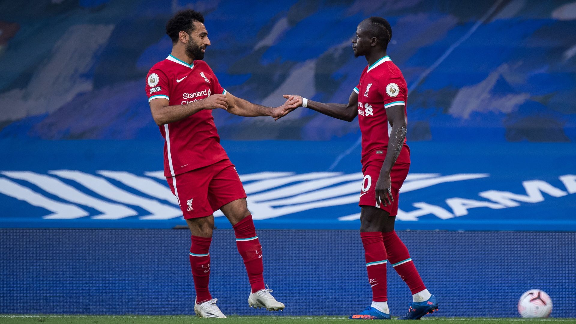 Mohamed Salah and Sadio Mane of Liverpool