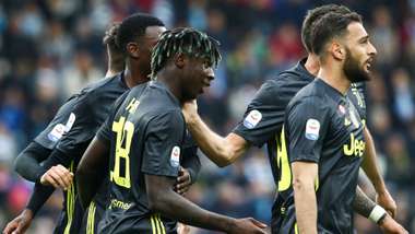 Kean celebrating SPAL Juventus Serie A