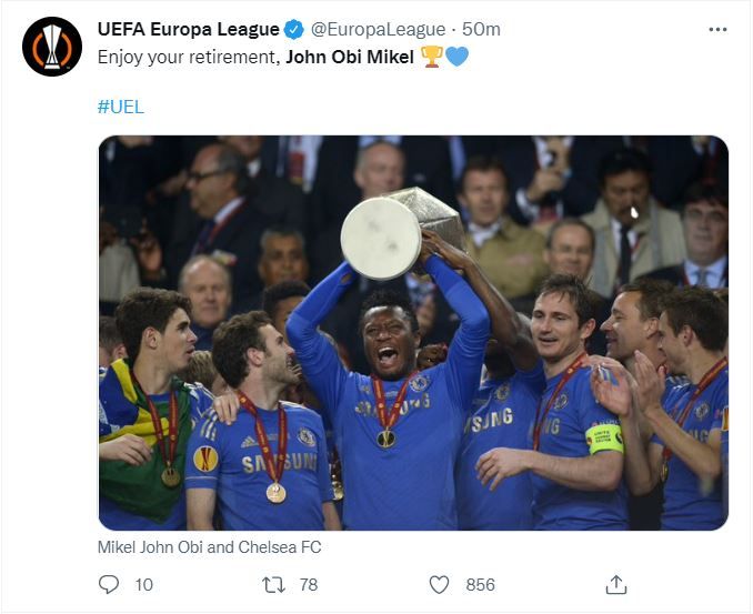 Tweet on Mikel