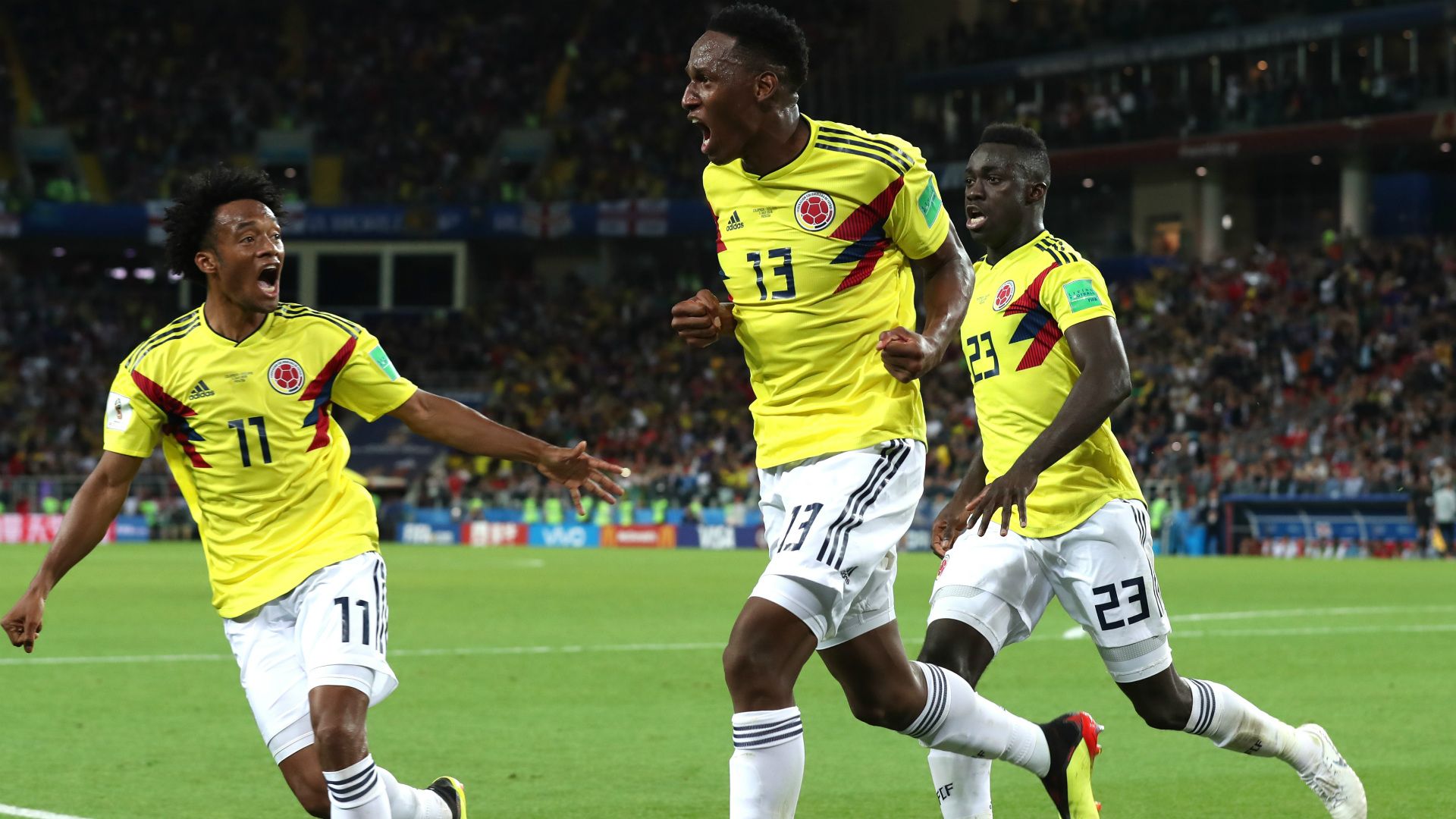 Juan Cuadrado Davinson Sanchez Yerry Mina Colombia England WC Russia 03072018