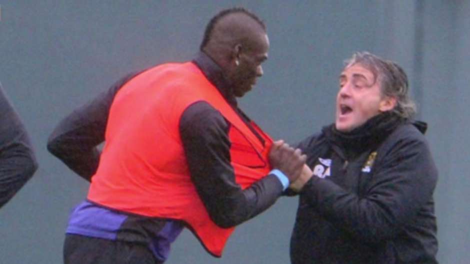 Mario Balotell Roberto Mancini Man City