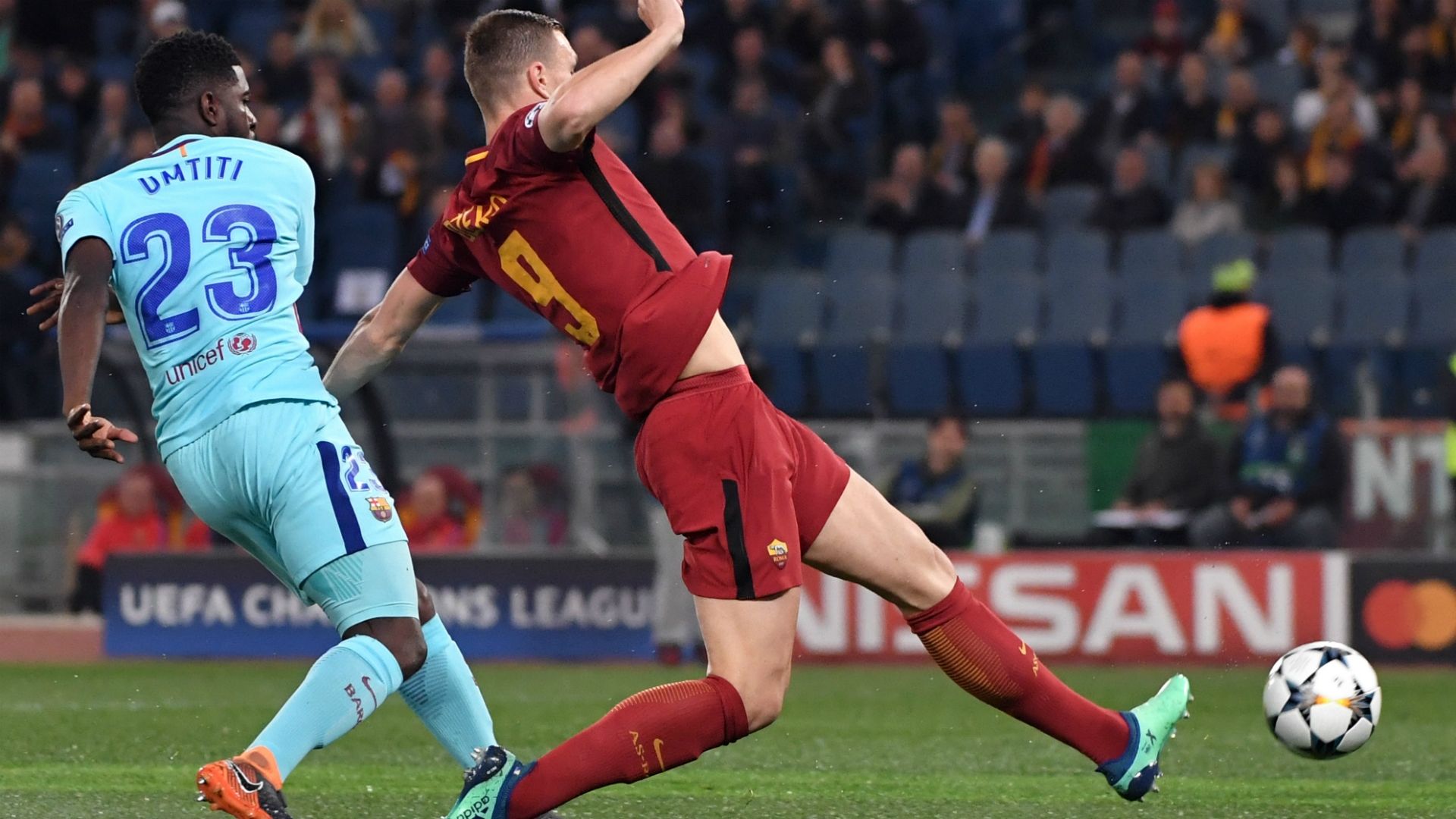 Dzeko Roma Barcelona Champions League