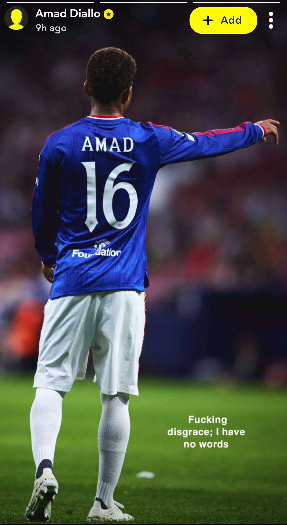 Amad Diallo Snapchat Manchester United
