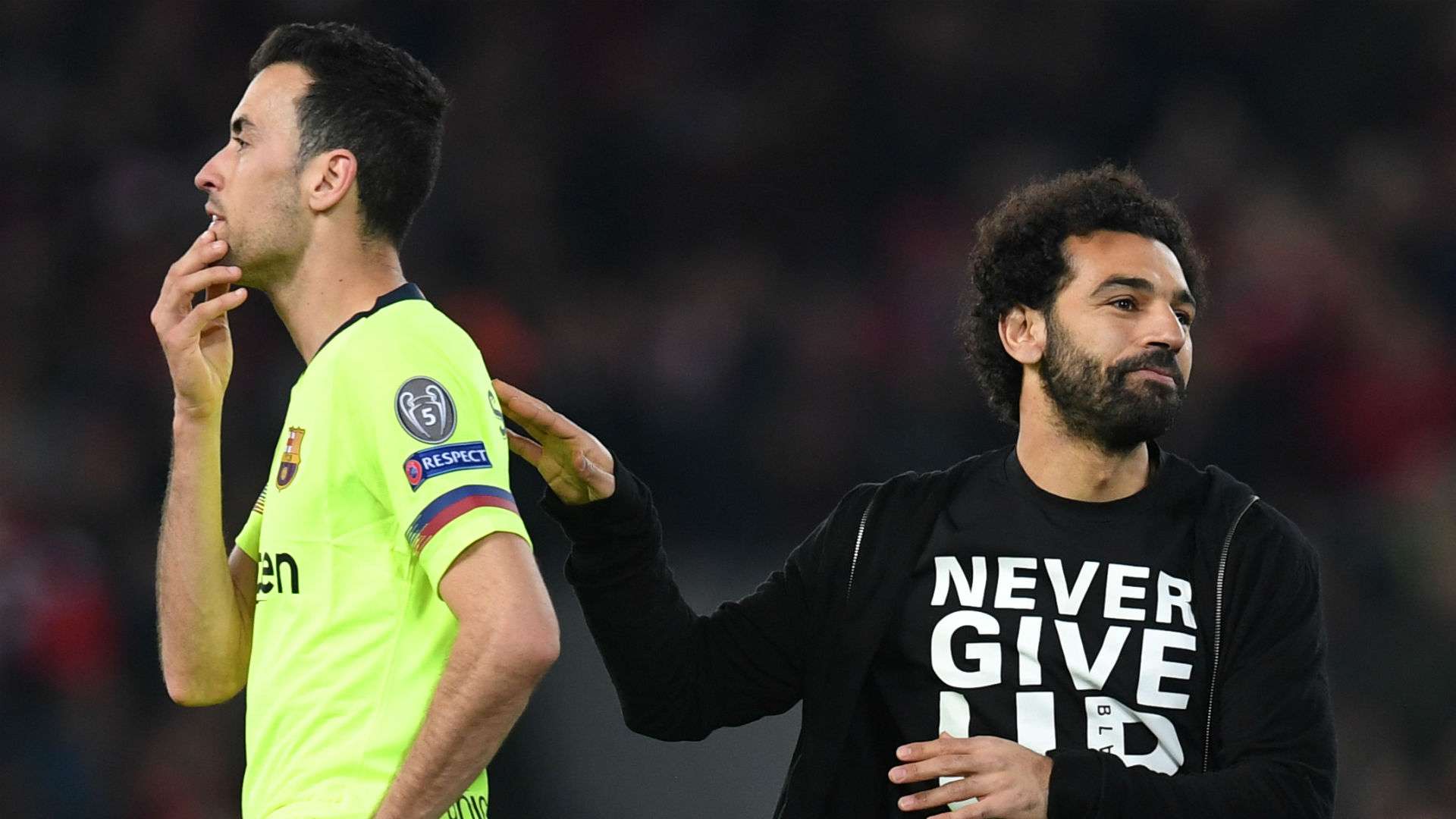 Mohamed Salah Sergio Busquets Barcelona Liverpool Champions League 2019