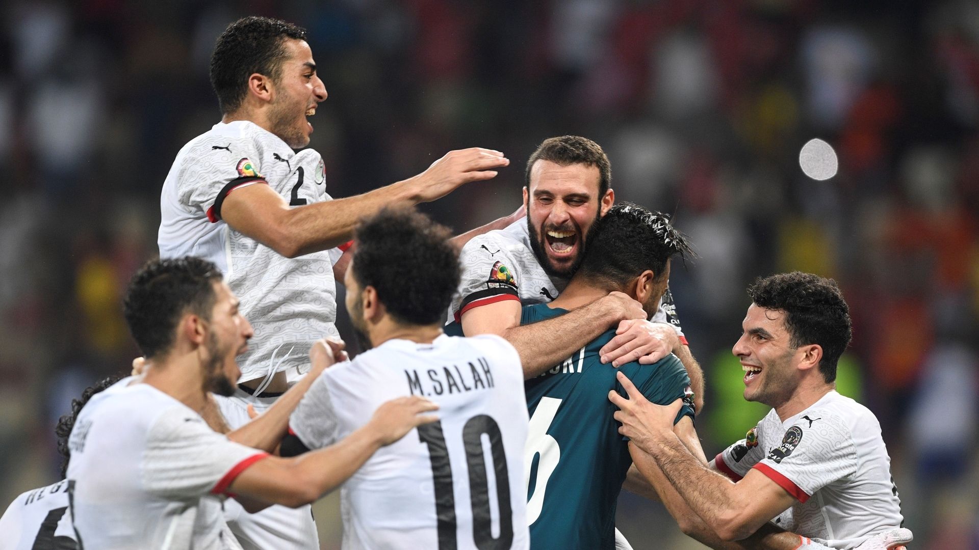 Egypt celebrate Afcon 2021.