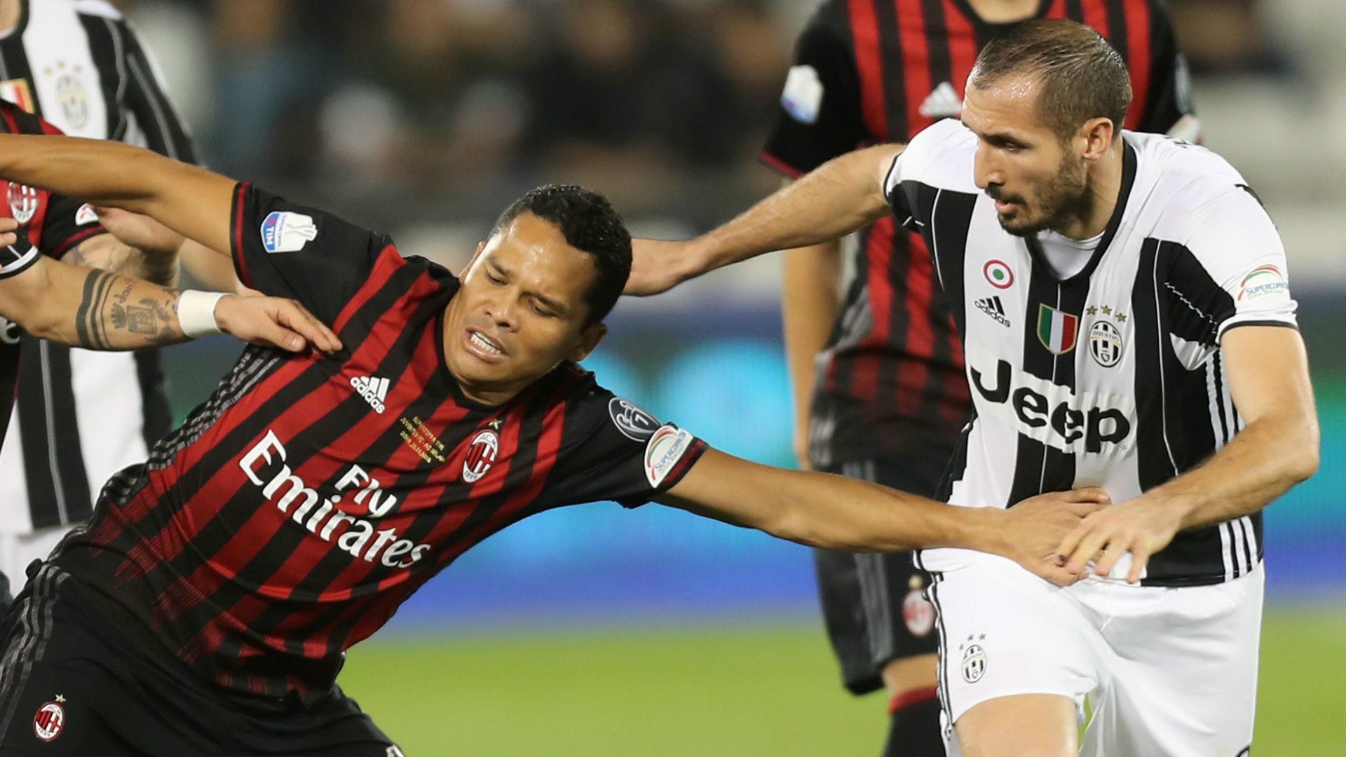 Carlos Bacca, Giorgio Chiellini, Juventus-Milan, Super Cup, 12232016