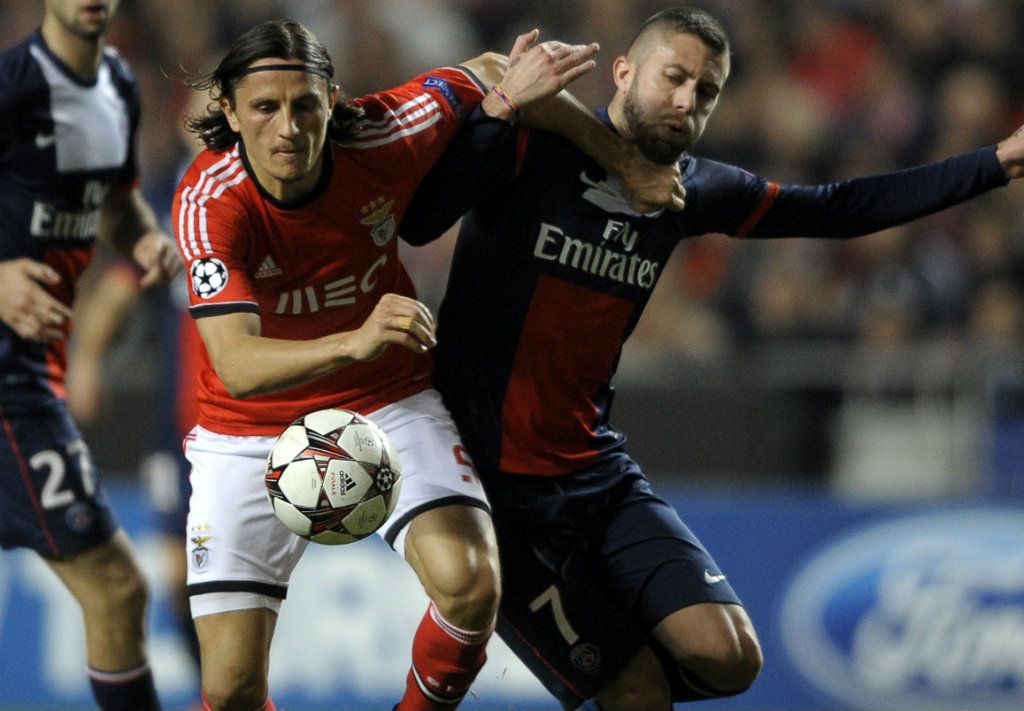 Ljubomir Fejsa Jeremy Menez Benfica Paris SG Champions League 12102013