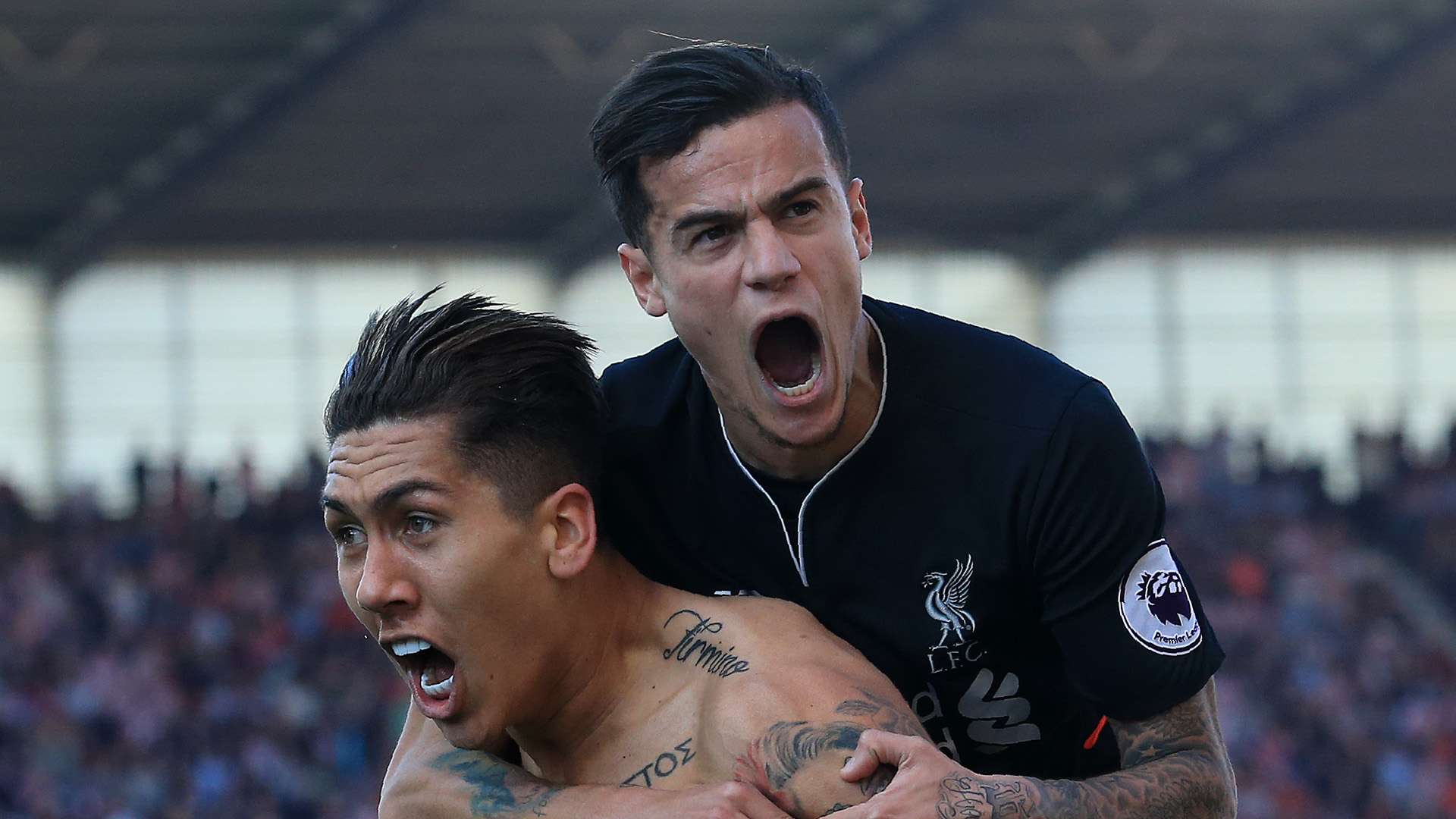 Roberto Firmino Philippe Coutinho Liverpool Stoke Premier League