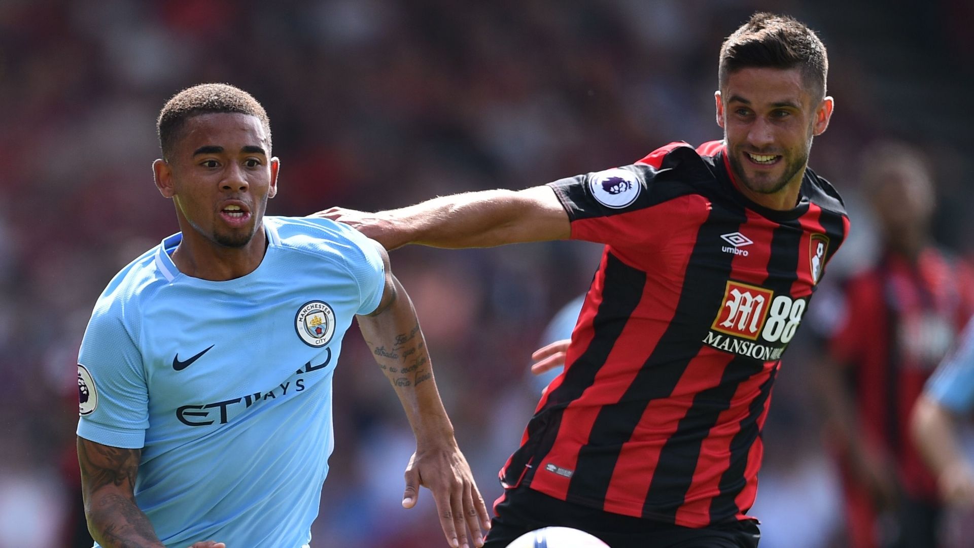 Gabriel Jesus, Andrew Surman, Bournemouth vs Man City