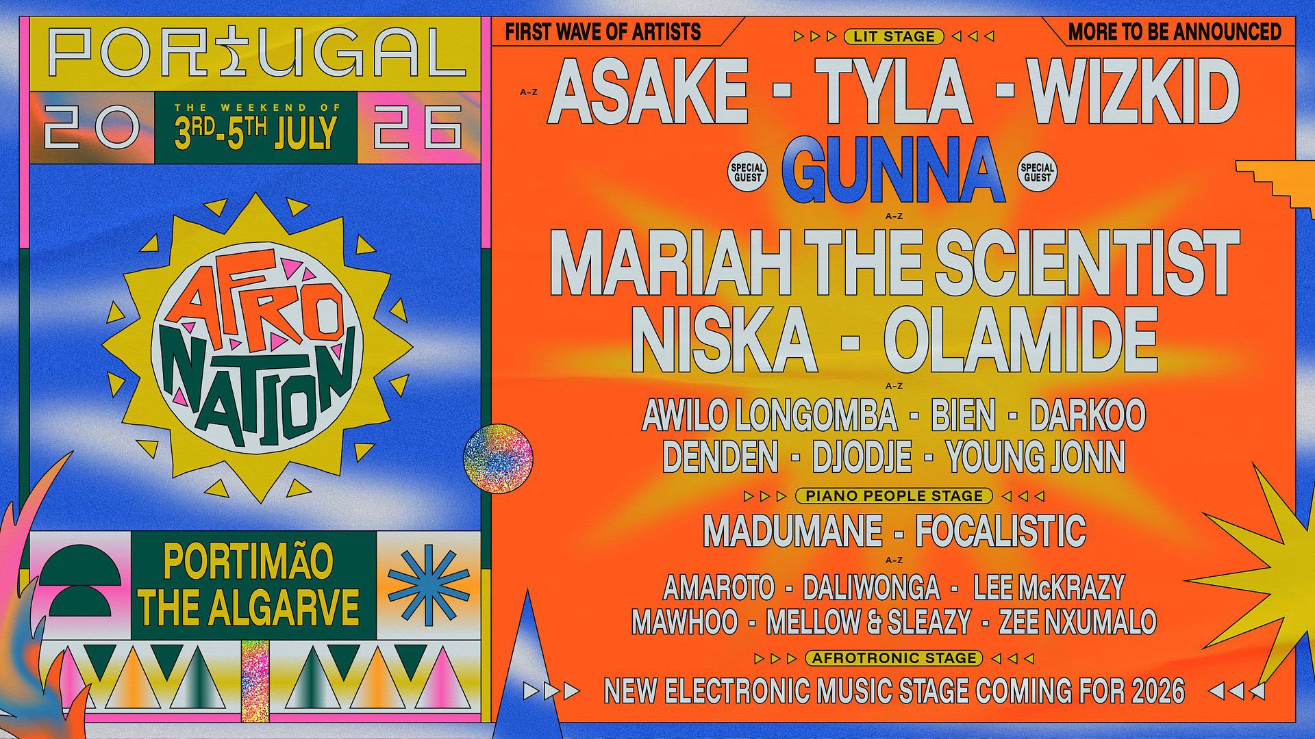 Afro Nation 2026 set list 