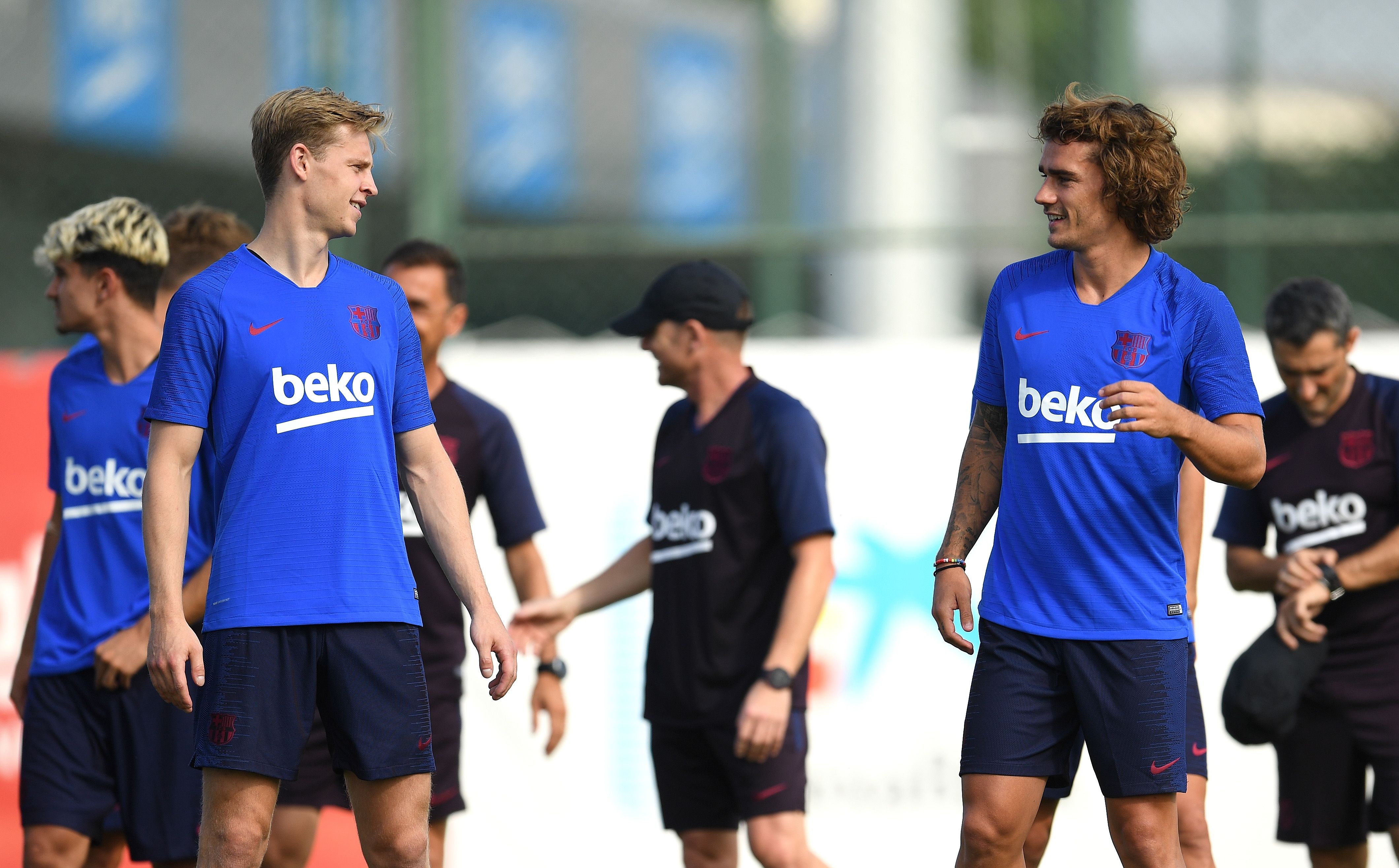 Frenkie de Jong Antoine Griezmann FC BArcelona Training