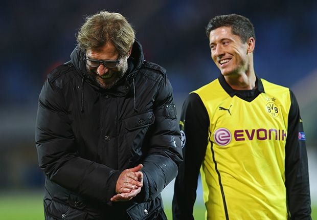 Robert Lewandowski Jurden Klopp Borussia Dortmund Champions League 02252014