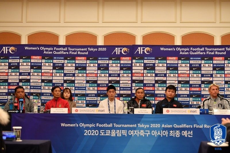 올림픽 여자축구 최종예선 기자회견