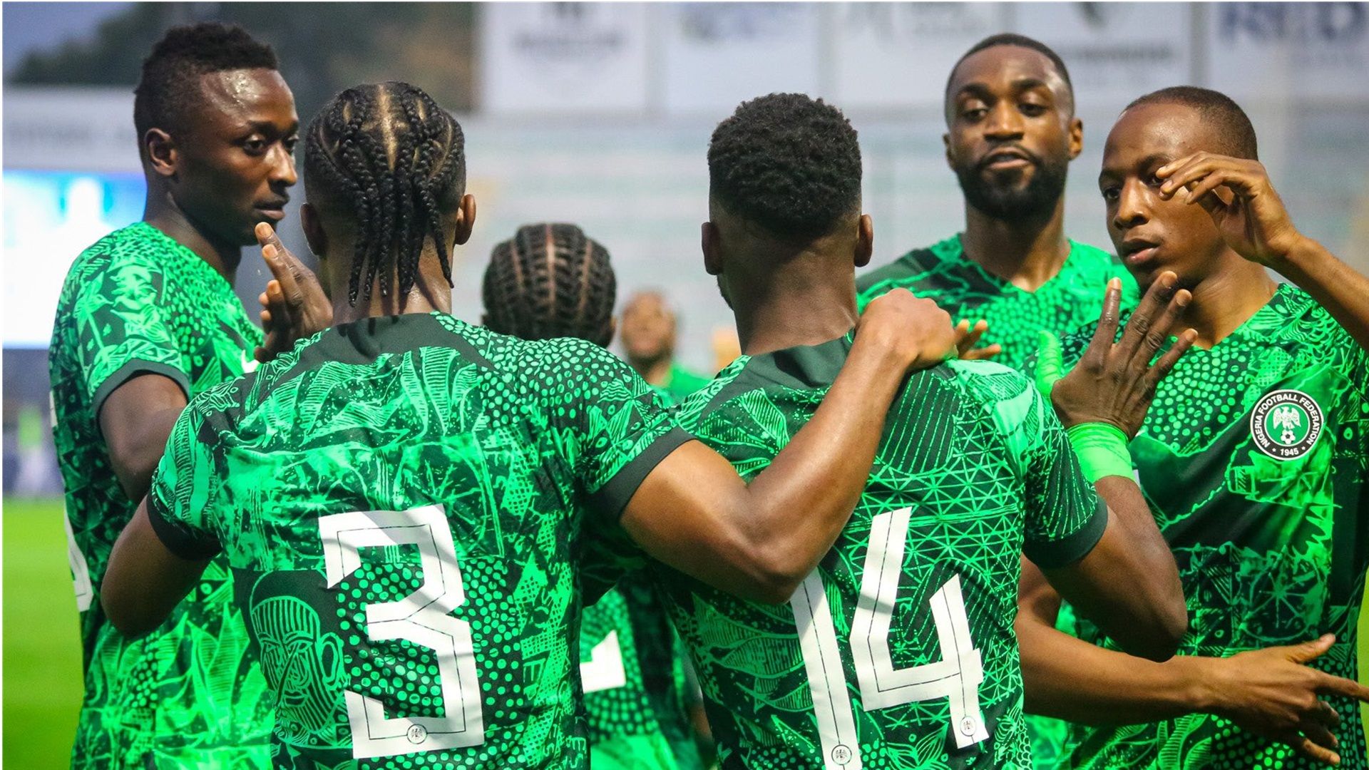 Nigeria Super Eagles players celebrate October 2023