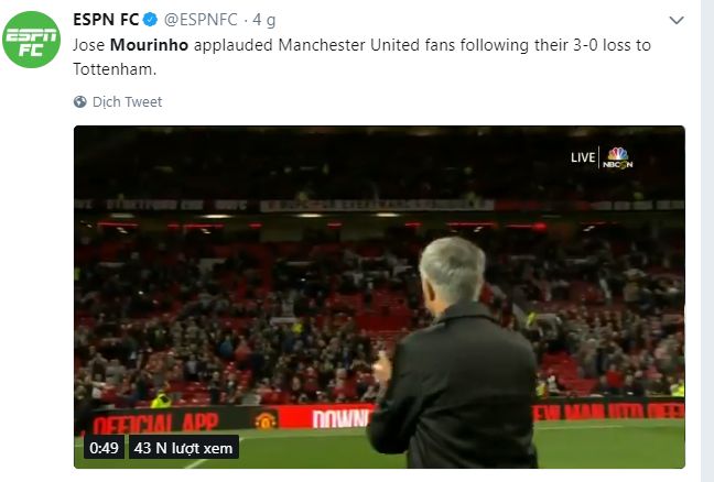 Reaction Mourinho
