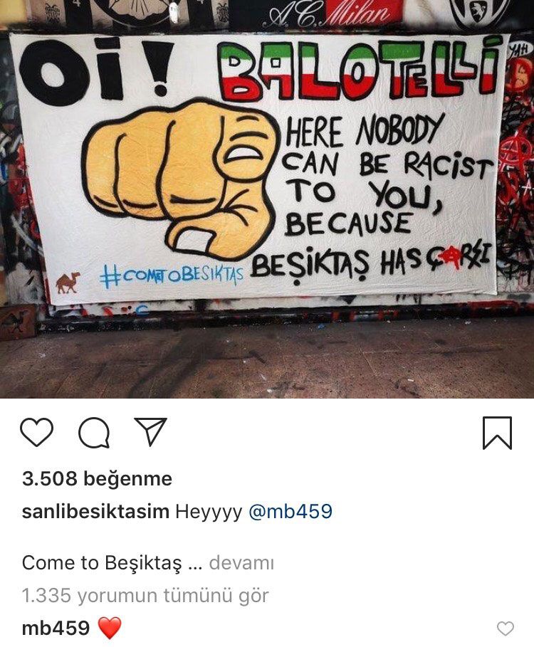 Balotelli Beşiktaş Instagram
