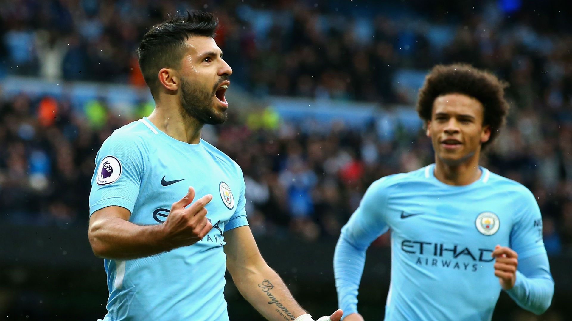Sergio Aguero Leroy Sane Manchester City