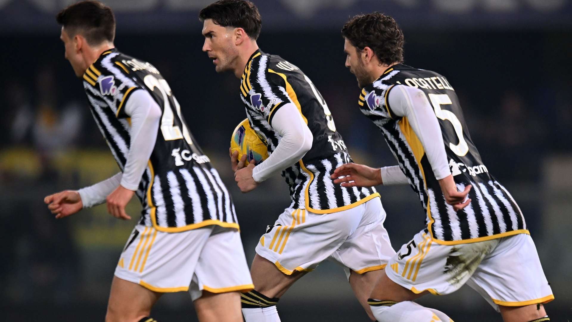 Verona Juventus esultanza Vlahovic