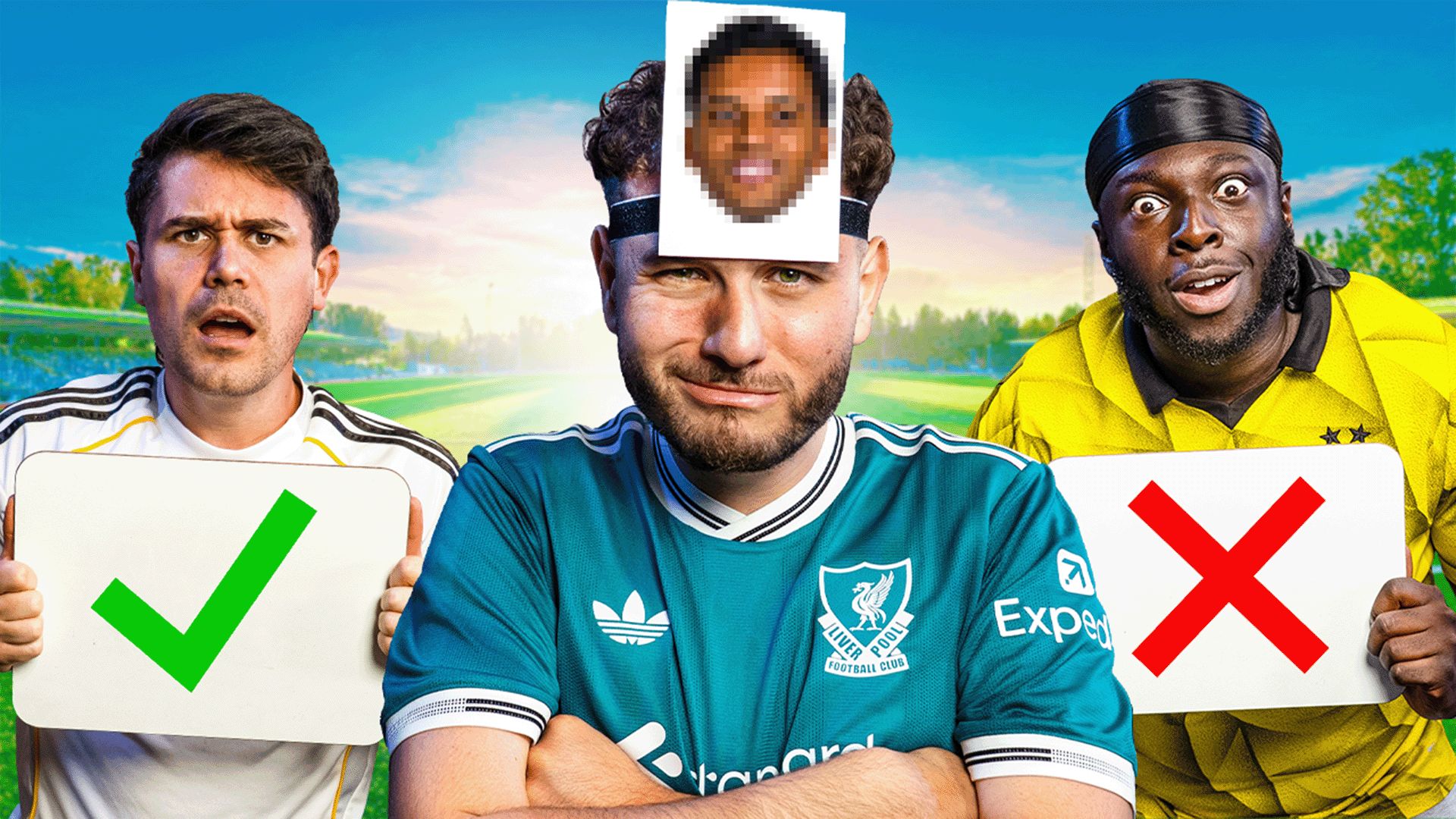 Front Three plays Football Heads Up GFX