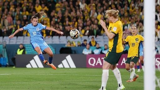 Ella Toone scores against Australia.