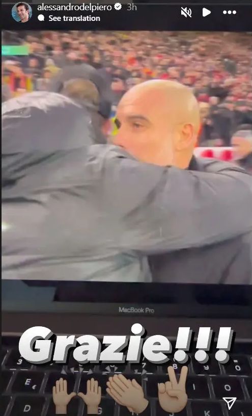 Jurgen Klopp Pep Guardiola Alessandro del Piero Screenshot