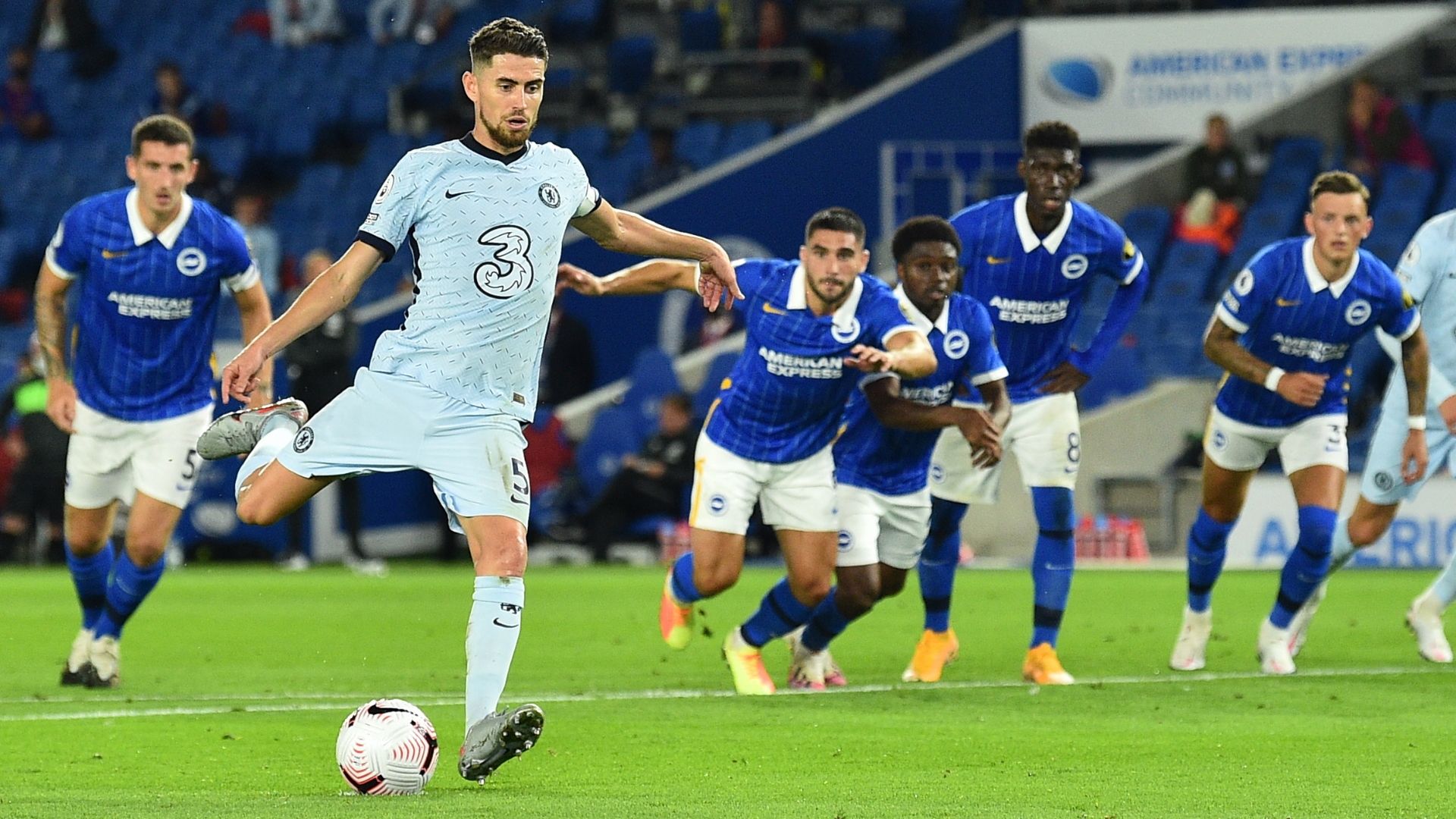 Jorginho penalty goal, Brighton vs Chelsea, Premier League 2020-21
