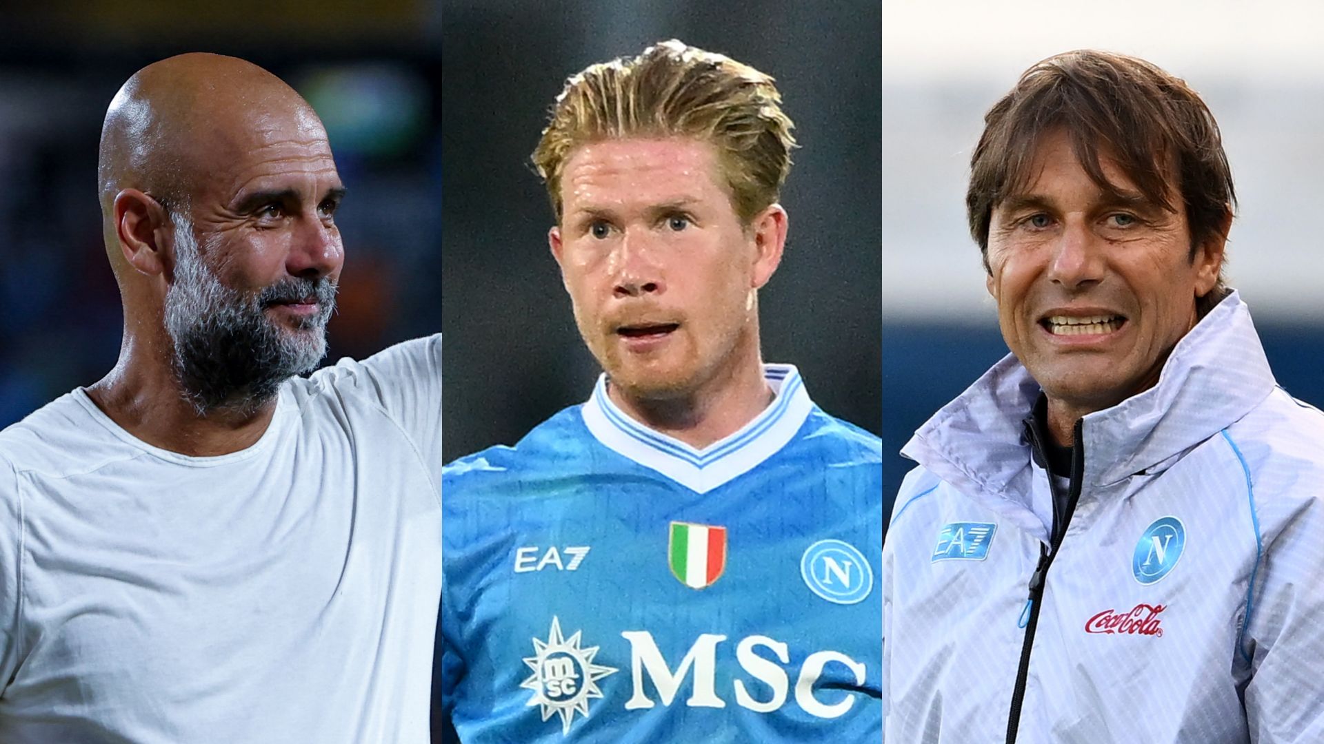 GFX Pep Guardiola Kevin De Bruyne Antonio Conte