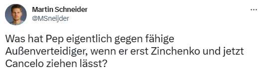 Netzreaktionen Cancelo Bayern