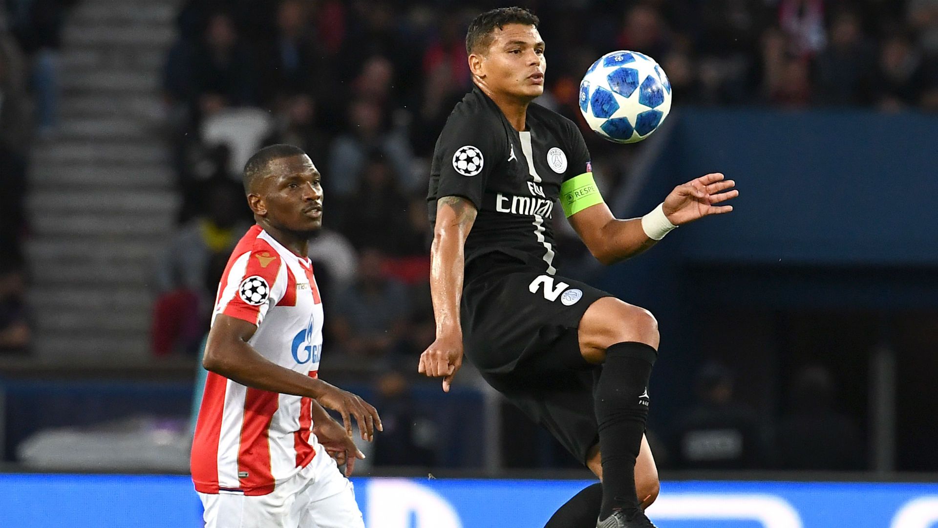 Thiago Silva El Fardou Nabouhane PSG Red Star Belgrad UEFA Champions League 03102018