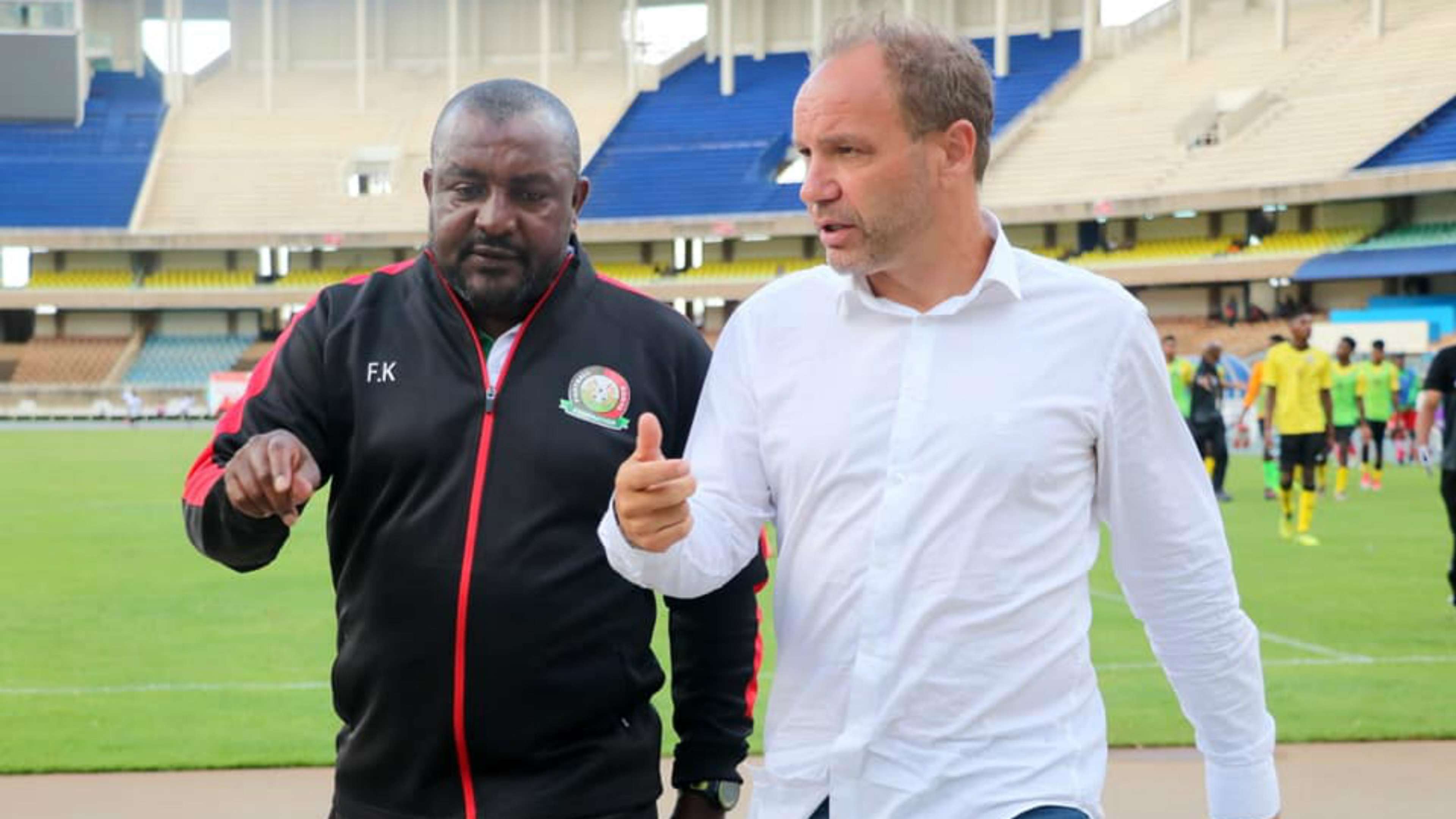 Kenya coach Francis Kimanzi and Sebastien Migne.