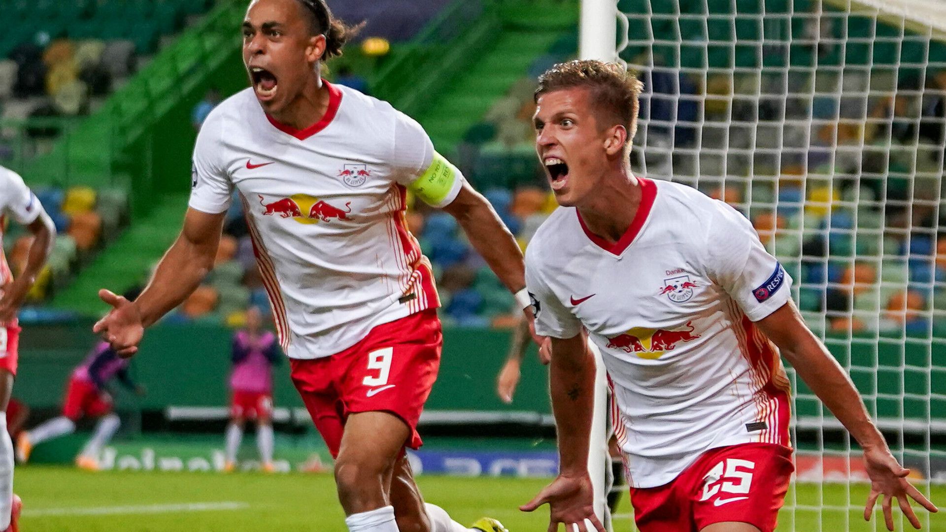 GERMANY ONLY: YUSSUF POULSEN DANI OLMO LEIPZIG CHAMPIONS LEAGUE 13082020
