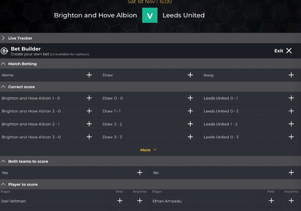 priced up bet builder