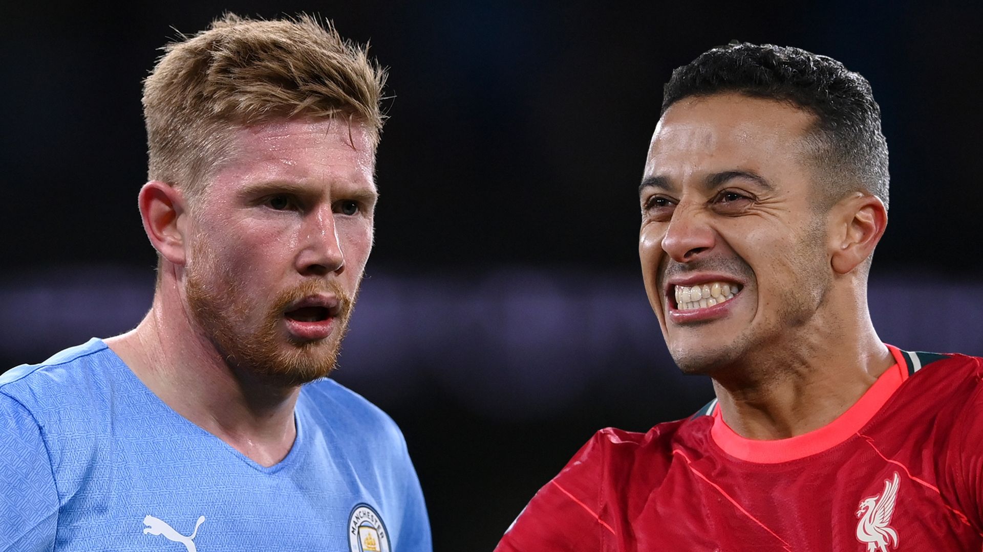 Kevin De Bruyne Thiago Alcantara Manchester City Liverpool 2021-22 GFX