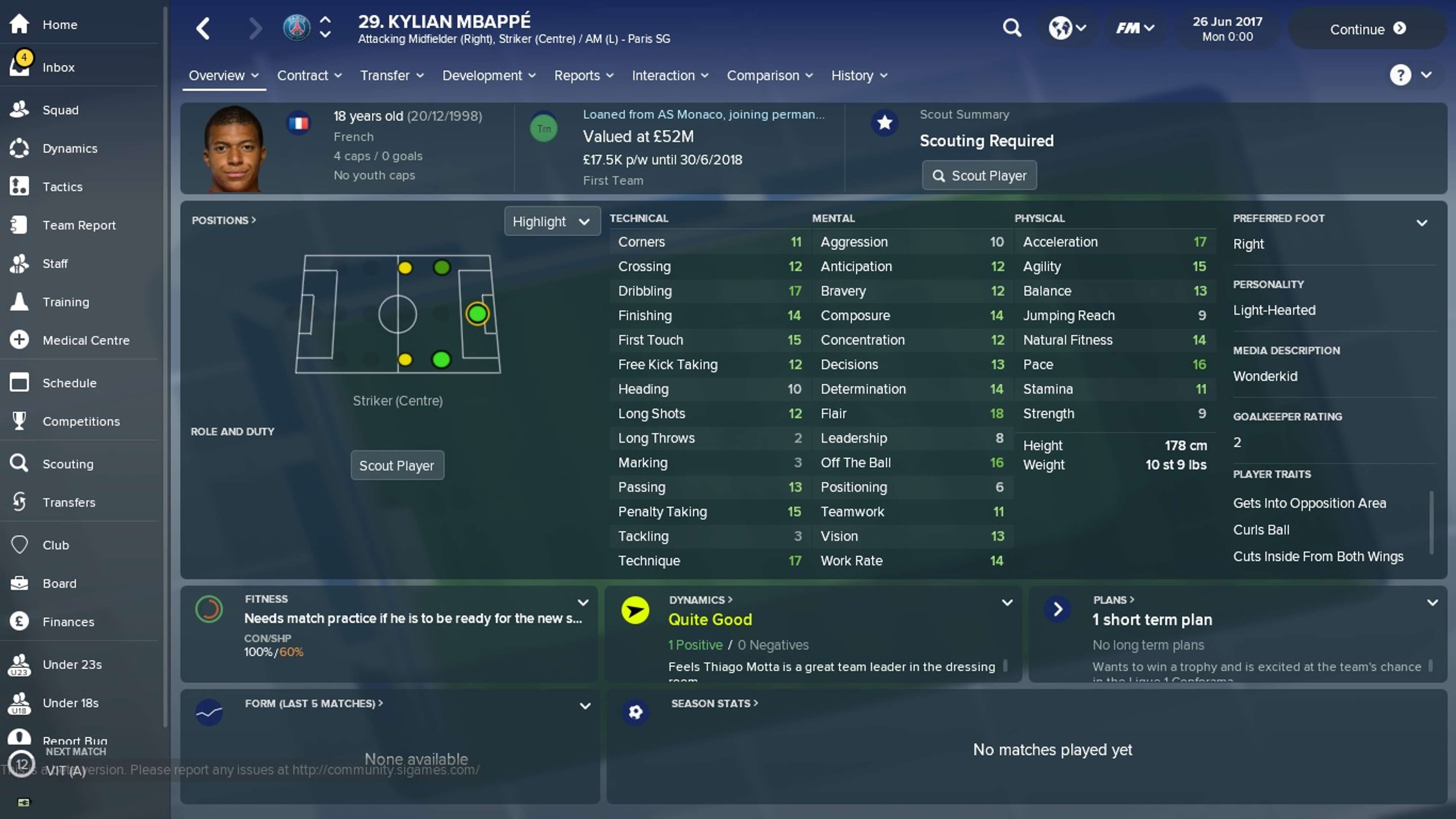 Embed only FM 18 Kylian Mbappe