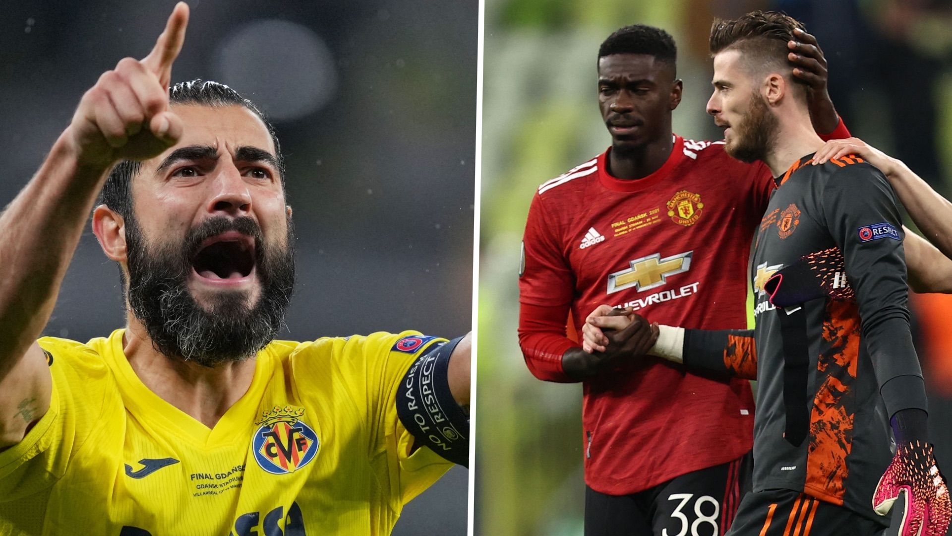 GFX Raul Albiol David De Gea Villarreal Manchester United Europa League 2021