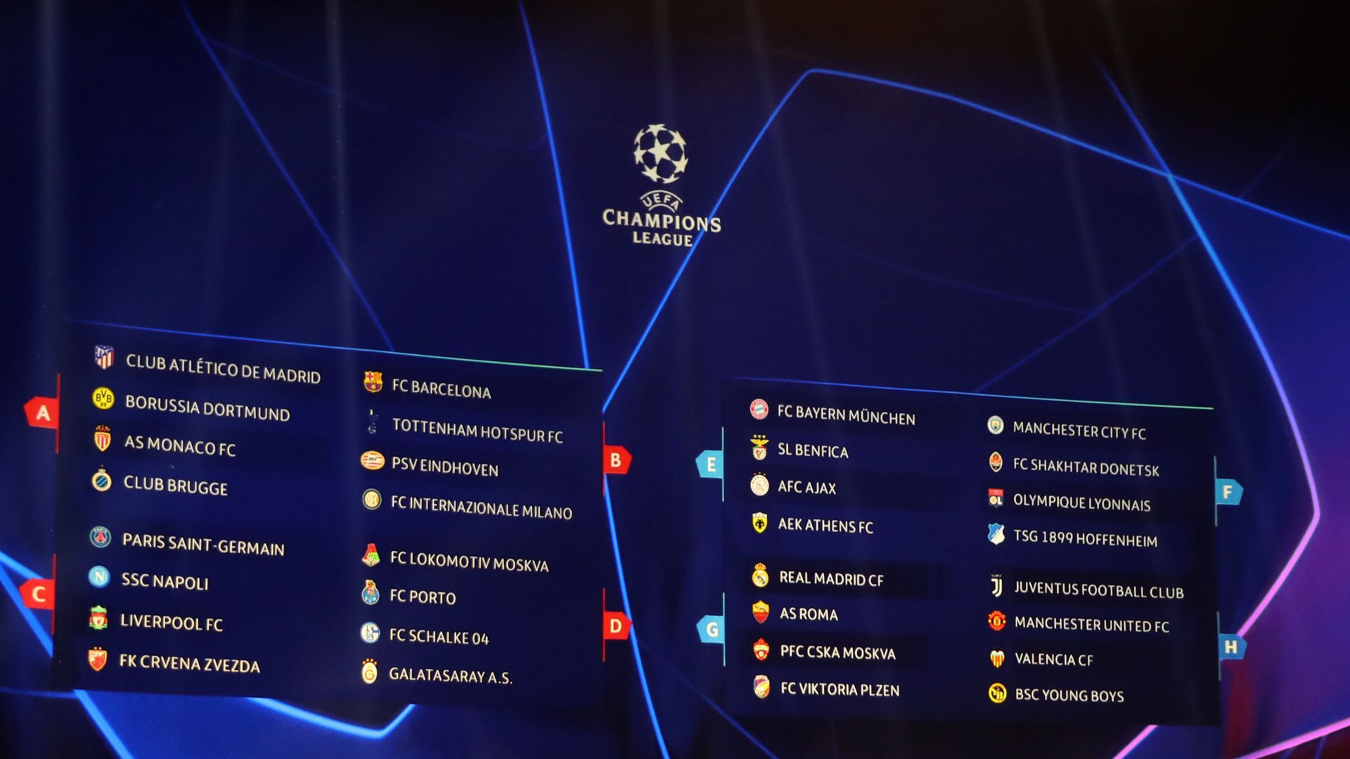 Champions League draw 30082018