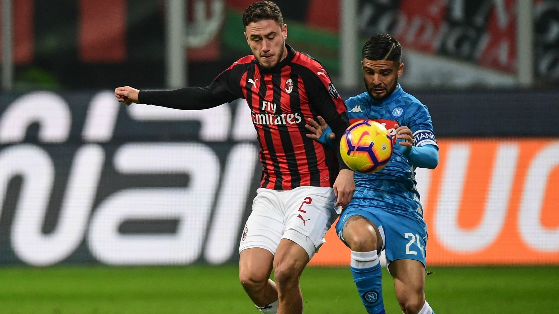 Davide Calabria Lorenzo Insigne Milan Napoli Serie A
