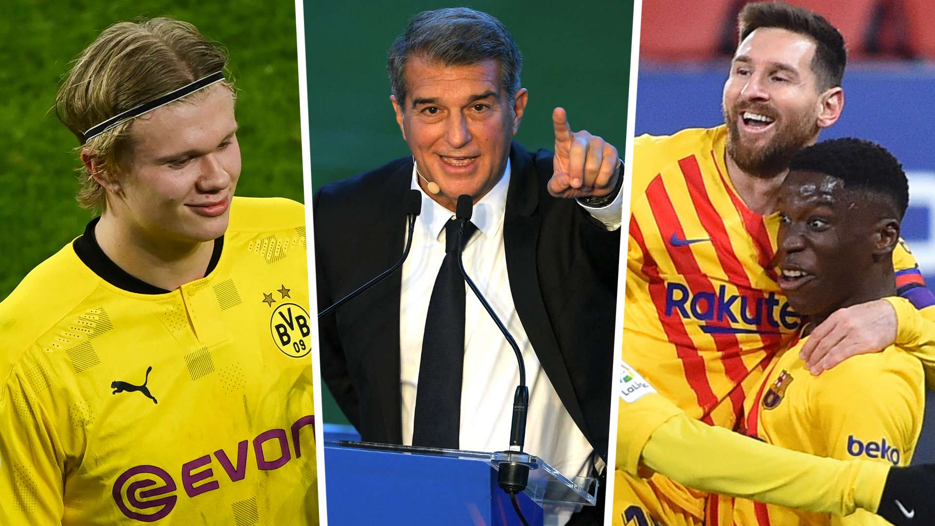 Haaland Laporta Messi Ilaix