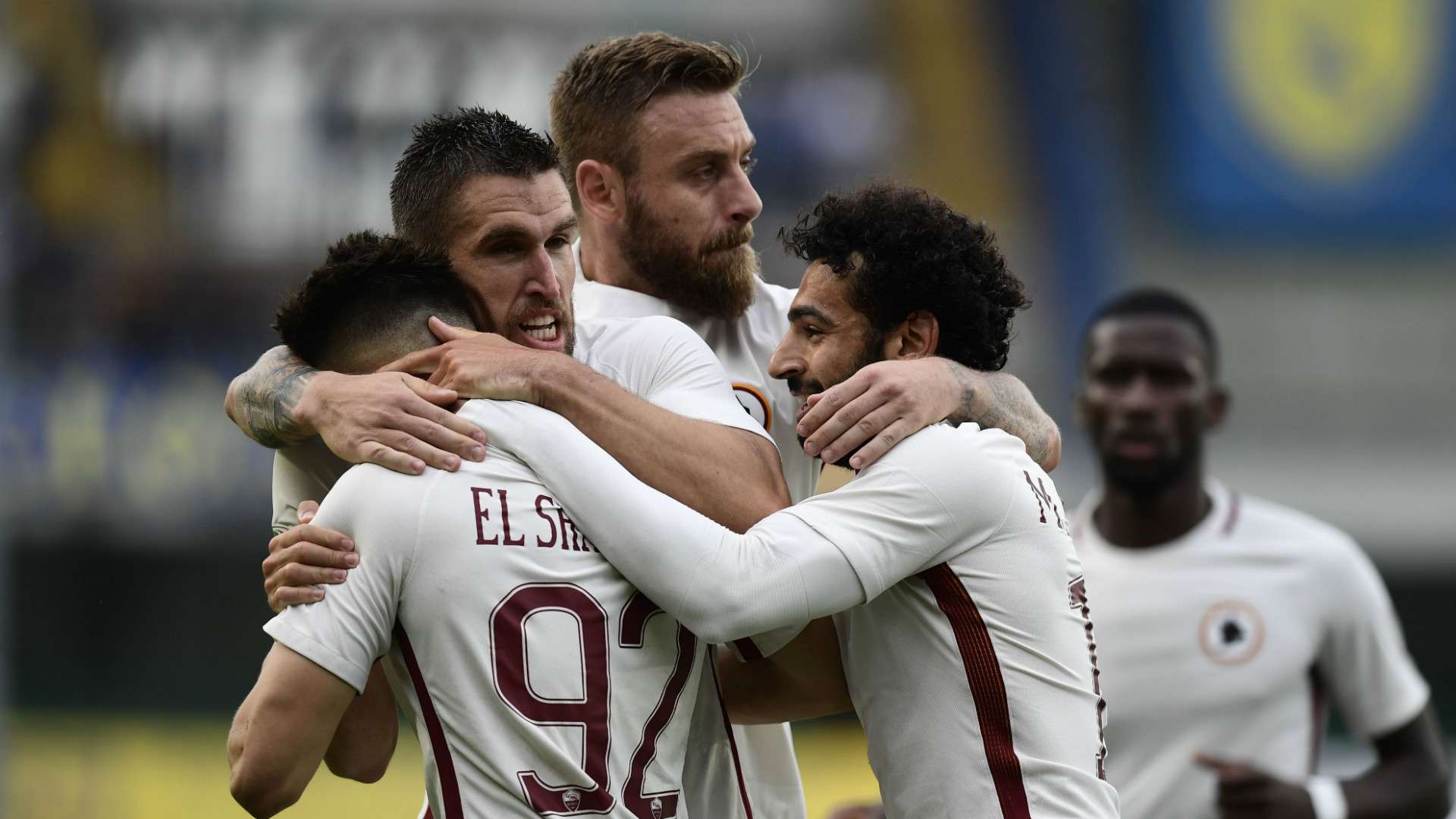Roma celebrates Chievo Serie A