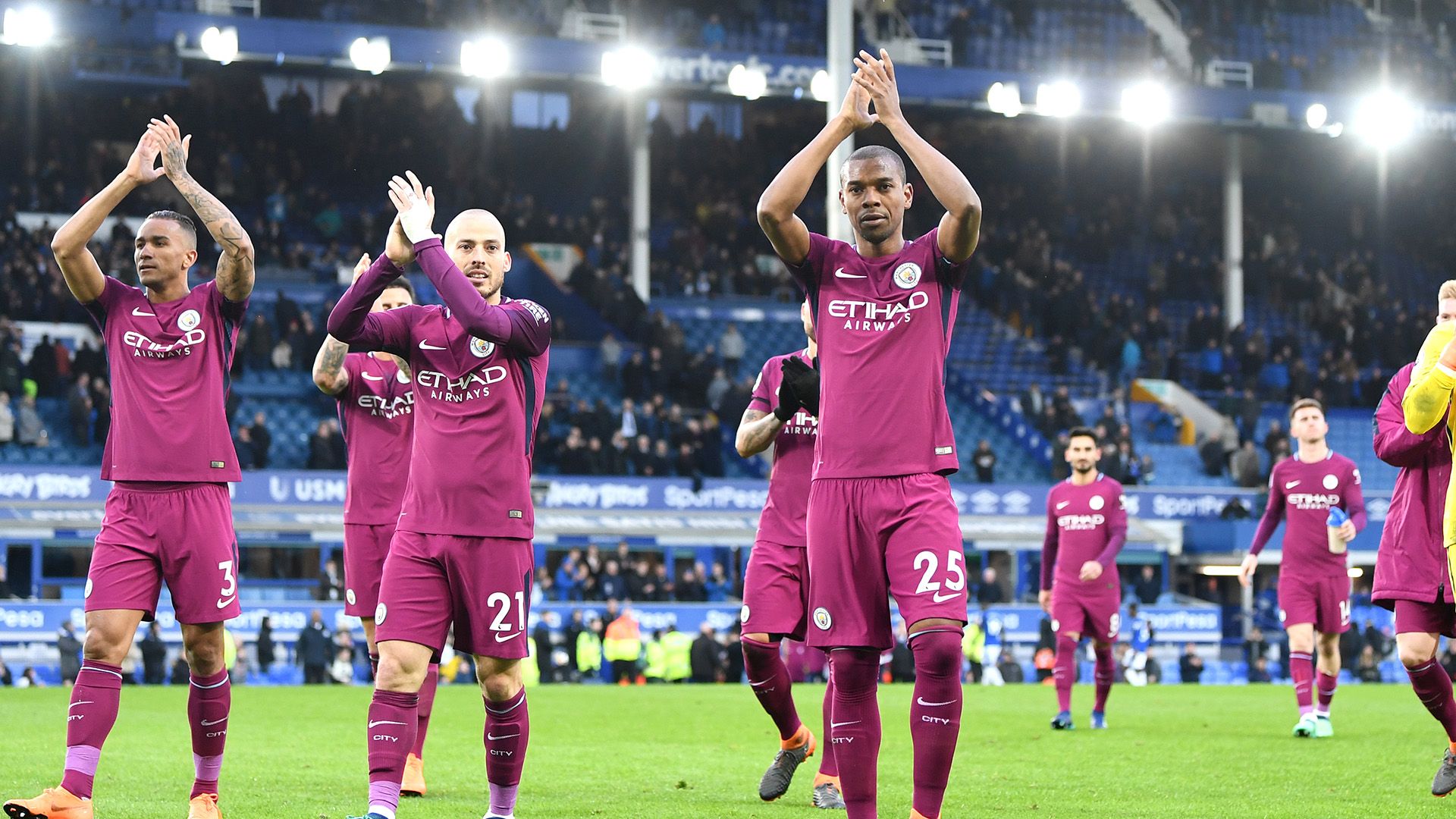 Fernandinho David Silva Everton Manchester City 31032018 Premier League