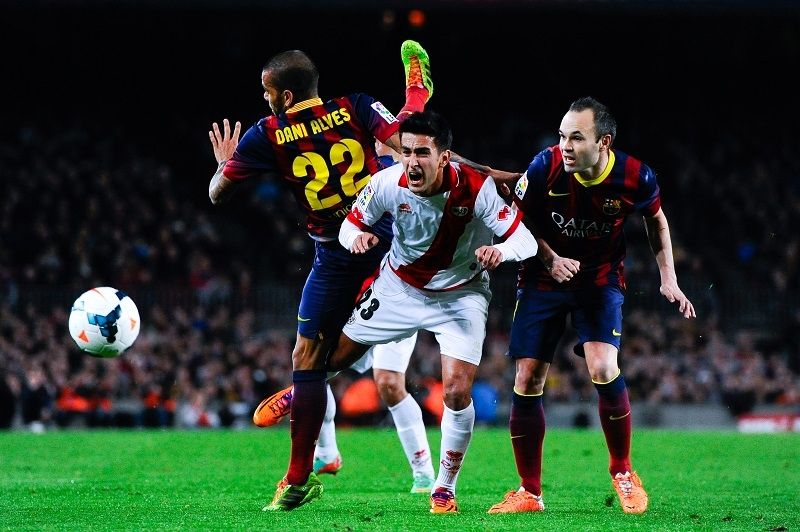 DANI ALVES RUBEN MARTINEZ ANDRES INIESTA BARCELONA RAYO VALLECANO