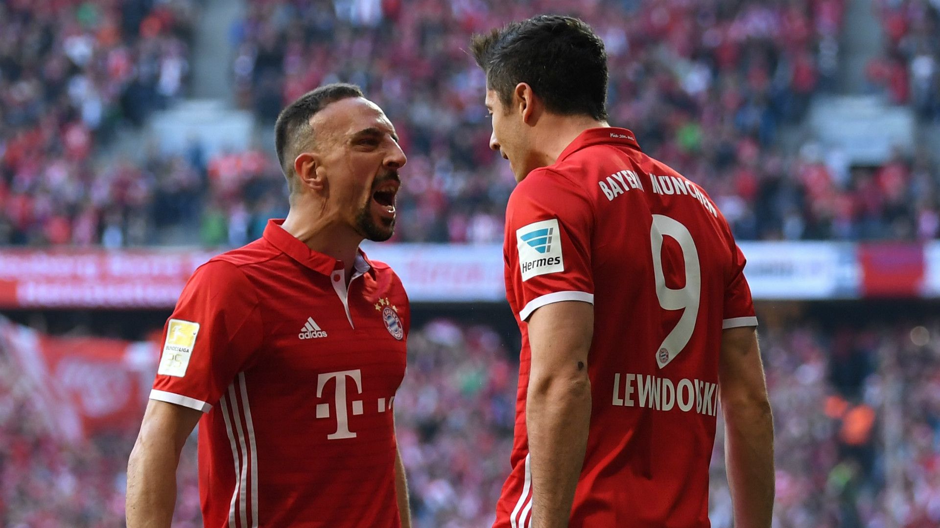 FRANCK RIBERY ROBERT LEWANDOWSKI BAYERN MÜNCHEN GERMAN BUNDESLIGA 08042017