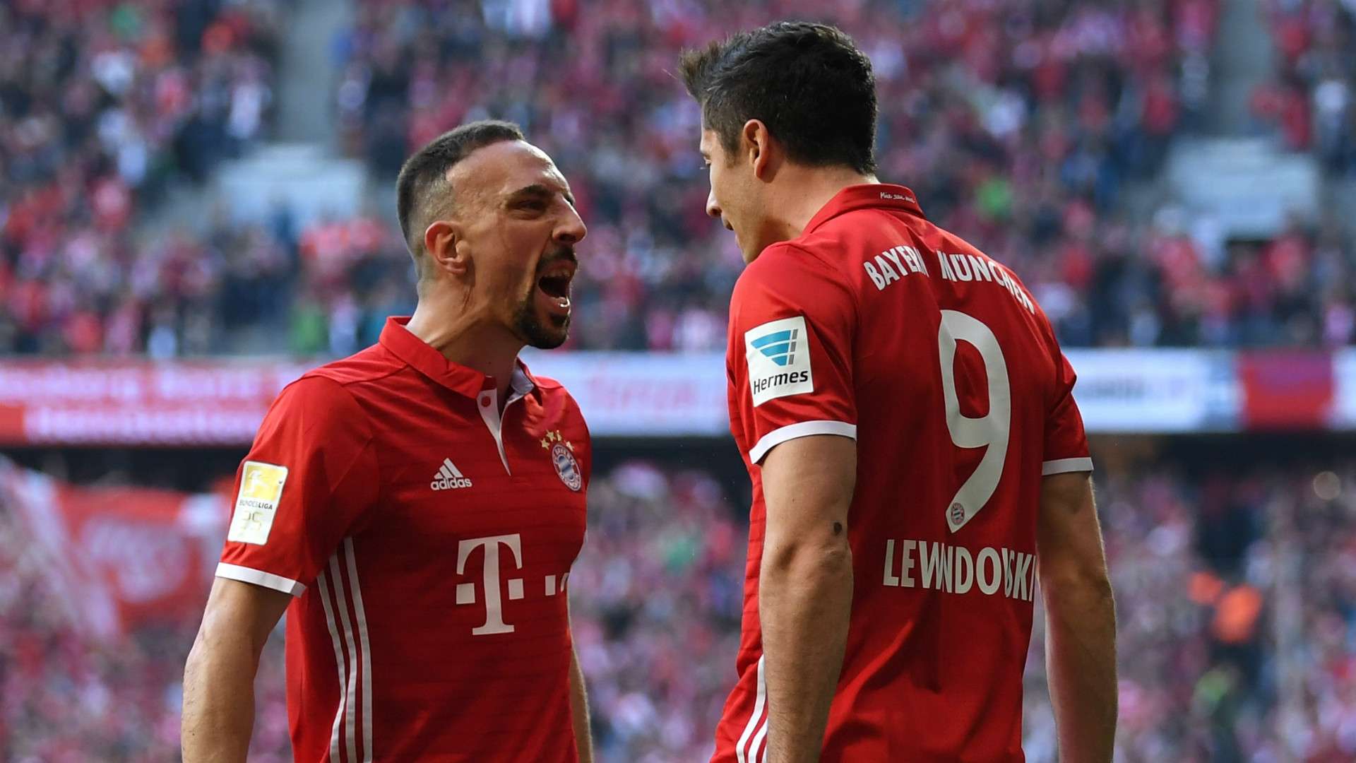 FRANCK RIBERY ROBERT LEWANDOWSKI BAYERN MÜNCHEN GERMAN BUNDESLIGA 08042017